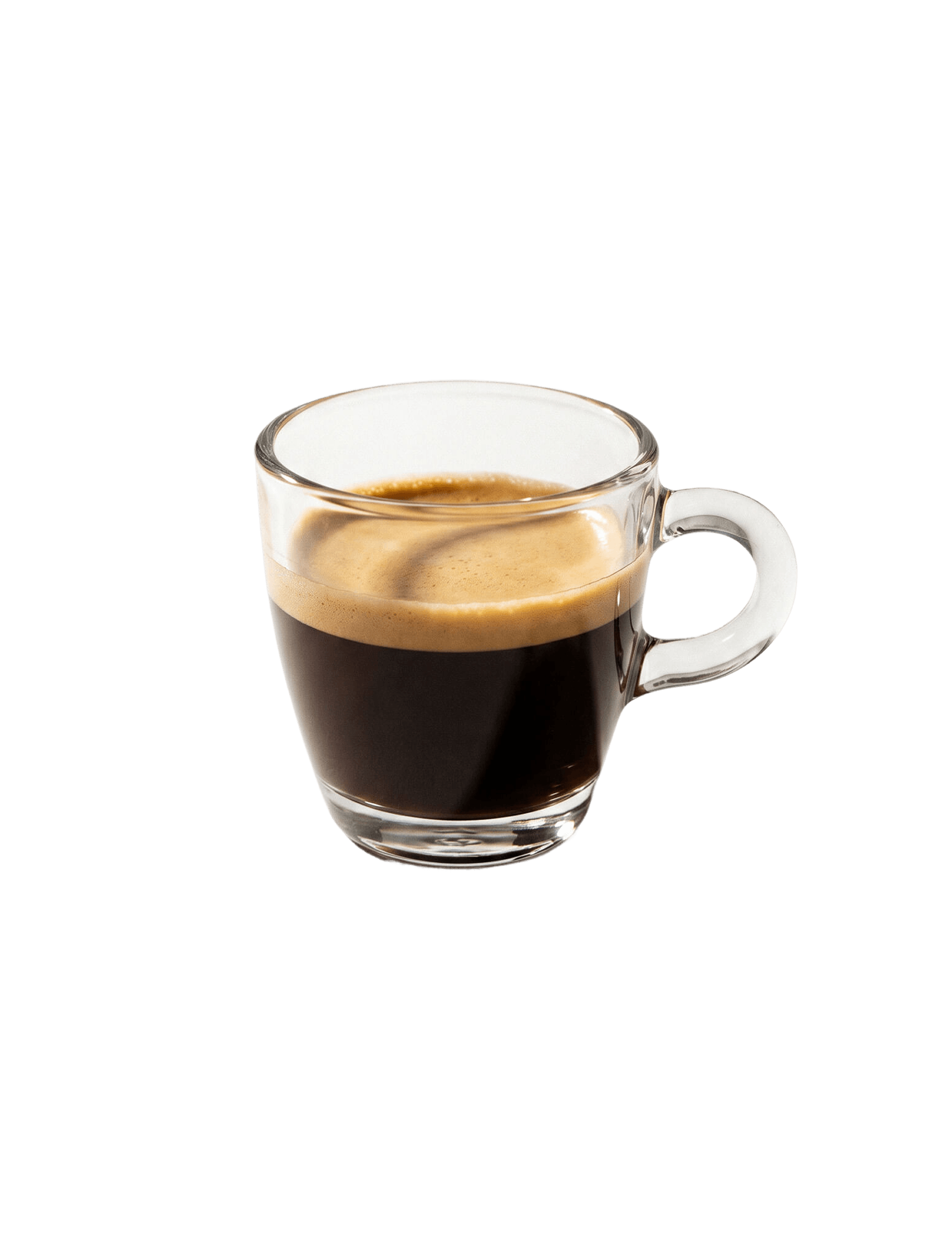 Cinnavibes A clear glass cup filled with espresso featuring a layer of golden crema, set against a plain white background—perfectly capturing the inviting spirit of Cinnavibes, where every coffee pairs beautifully with the café’s signature cinnamon rolls. Cinnamon Rolls